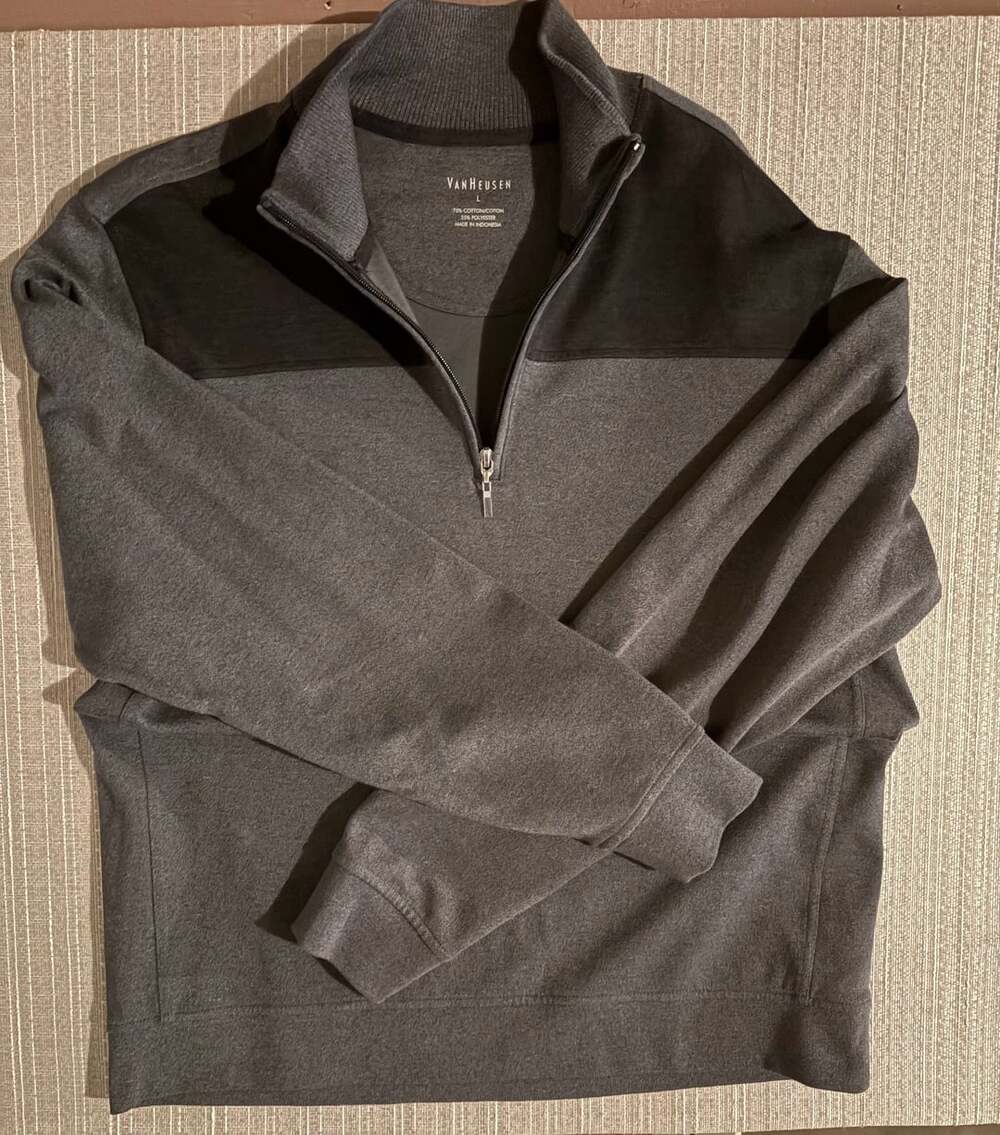 Van Heusen Men's Colorblock Quarter-Zip Pullover Sweatshirt
